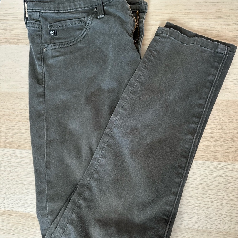AG Adriano Goldschmied Women's Dark Olive Green The Legging Ankle Pants